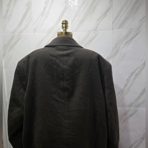 Lauren Ralph Lauren Mens 46R Wool Nylon Brown Overcoat Jacket Classic - Picture 8 of 10